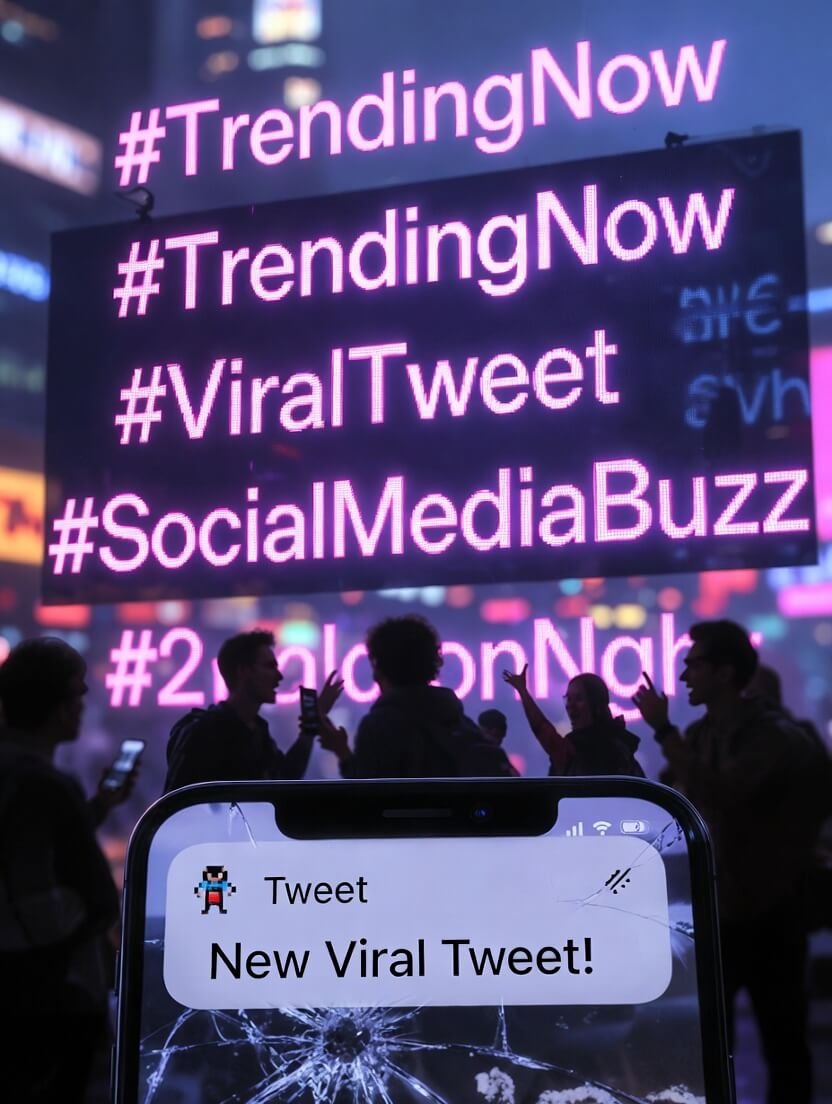 a cracked smartphone screen overflowing with exploding notification bubbles,